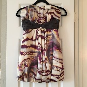 Bebe Belted Linda 100% Silk Bubble Cocktail Dress